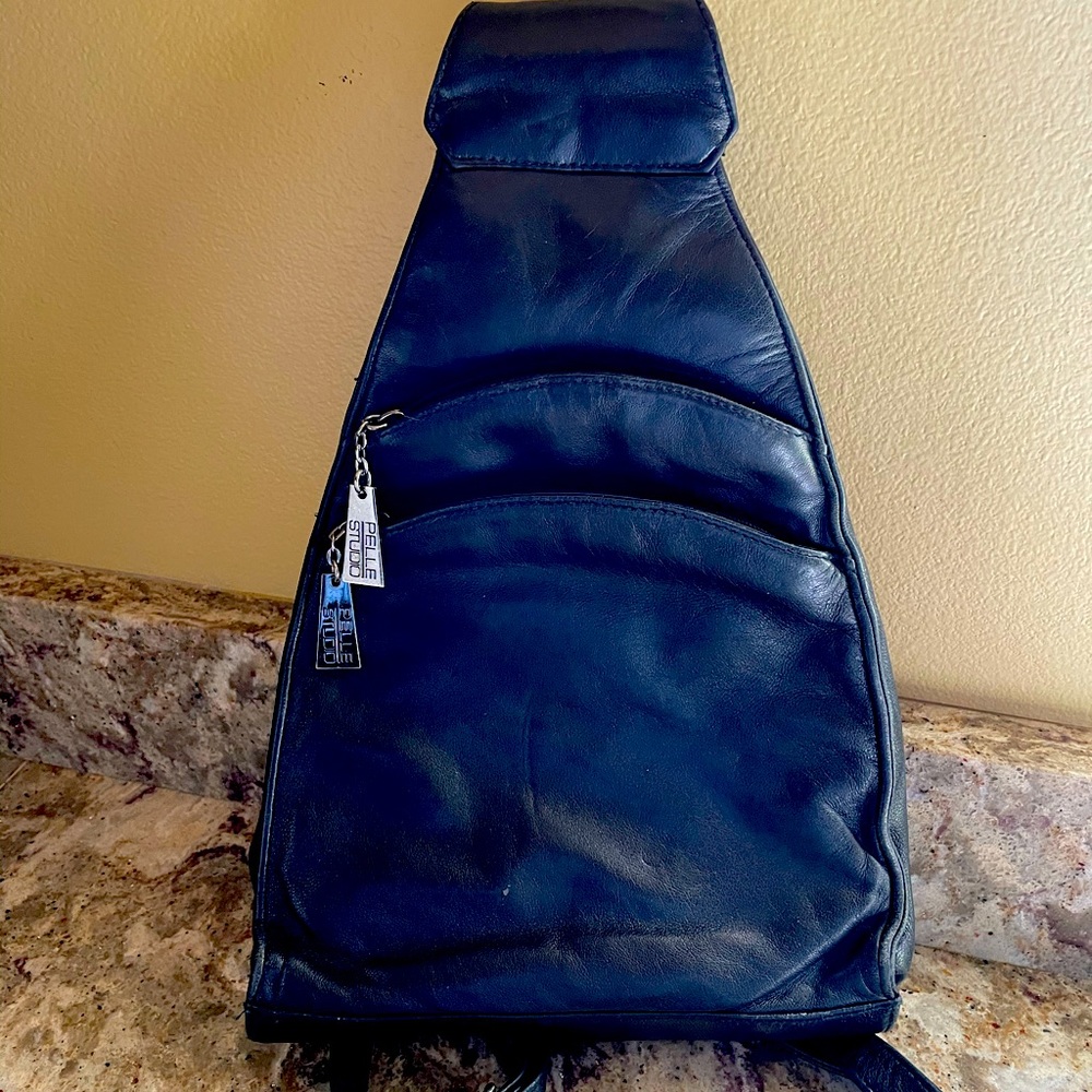 Leather backpack purse